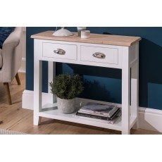 Chester Oak Painted White - 2 Console Table 85cm Wide| F&B All White