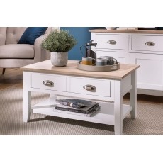 Chester Oak Painted White - Coffee Table 90x55cm| F&B All White