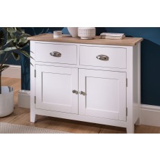 Chester Oak Painted White - Small 2 Door Sideboard 95cm Wide| F&B All White