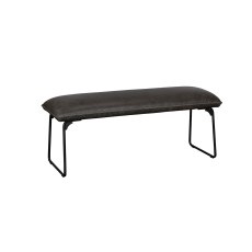 Cooper Leather Low Bench in Grey
