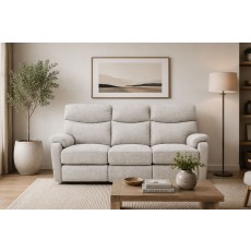 Monet 3 Seater Manual Recliner Sofa in Mink Fabric - STOCK