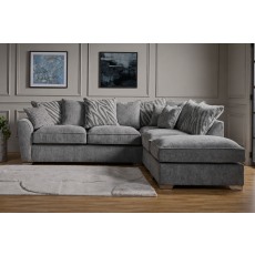 Fantasy L Shape Corner Chaise Sofa With Scatter Back