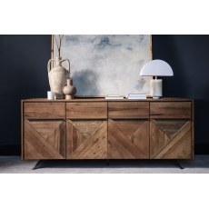 Hudson Solid Oak 4 Door Sideboard Hudson Solid Oak 4 Door Sideboard