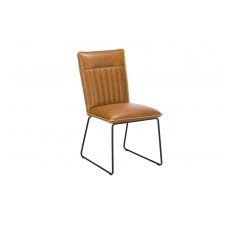 Cooper Leather Dining Chair in Tan (Pair)