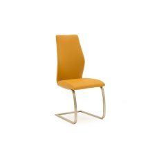 India Pumpkin Dining Chair with Brushed Steel Legs