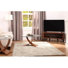 Siena Glass Coffee Table - Walnut