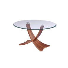 Siena Glass Coffee Table - Walnut