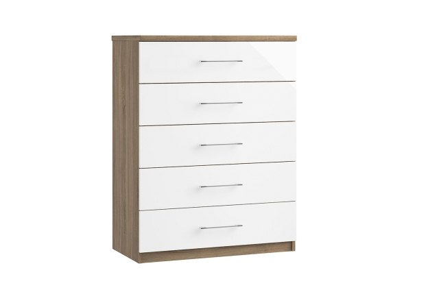 Calgary High-Gloss 5 Drawer Chest of Drawers Calgary High-Gloss 5 Drawer Chest of Drawers