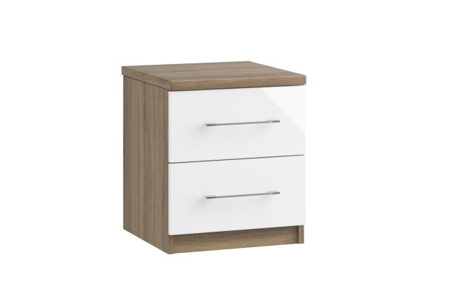 Calgary High-Gloss 2 Drawer Bedside Table Calgary High-Gloss 2 Drawer Bedside Table