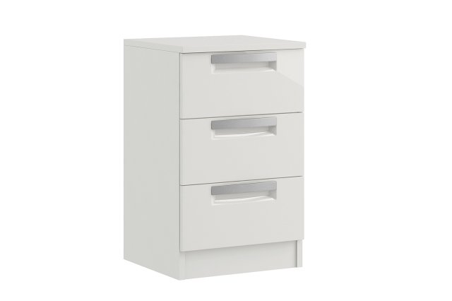 Milly High-Gloss 3 Drawer Bedside Table Milly High-Gloss 3 Drawer Bedside Table