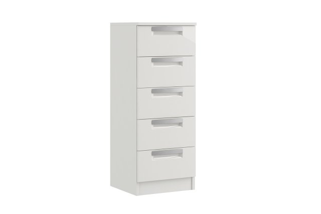 Milly High-Gloss 5 Drawer Narrow Chest of Drawers Milly High-Gloss 5 Drawer Narrow Chest of Drawers