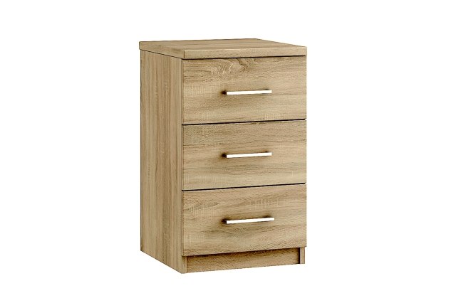 Malena 3 Drawer Bedside Table Malena 3 Drawer Bedside Table
