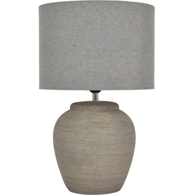 Baslow Etched Grey Large Ceramic Lamp with Shade Baslow Etched Grey Large Ceramic Lamp with Shade