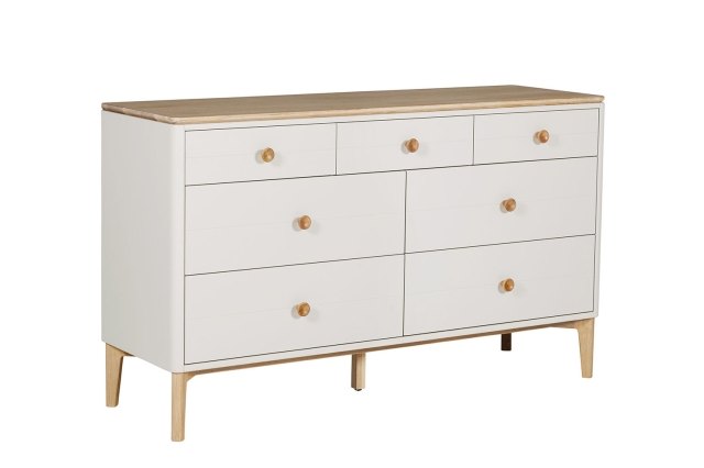 Vida Living Marlow Wide Chest of 7 Drawers in Cashmere Oak and Taupe Vida Living Marlow Wide Chest of 7 Drawers in Cashmere Oak and Taupe