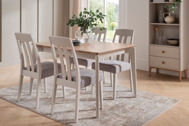 Vida Living Marlow Ext 125-165cm Dining Table Set in Cashmere Oak and Taupe Vida Living Marlow Ext 125-165cm Dining Table Set in Cashmere Oak and Taupe