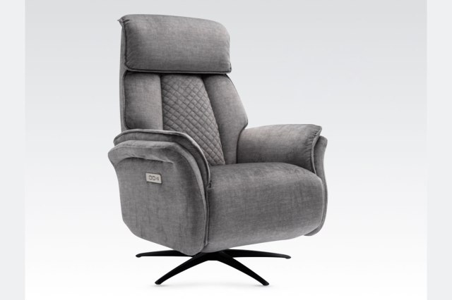 Evo Soft Touch Fabric 360 Swivel Dual Motor Electric Recliner Chair in Grey Evo Soft Touch Fabric 360 Swivel Dual Motor Electric Recliner Chair in Grey