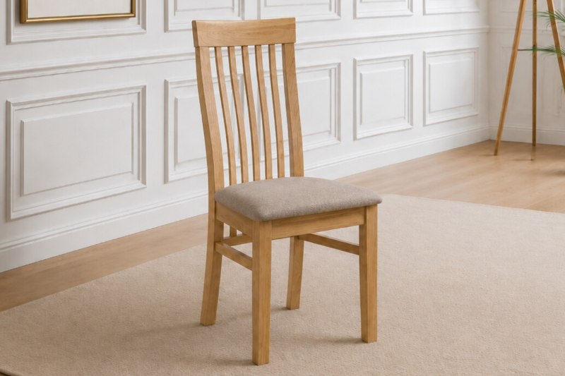 Devon 100% Solid Oak Slatted Back Dining Chair Devon 100% Solid Oak Slatted Back Dining Chair