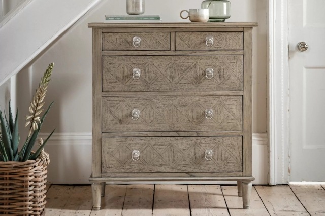 Gallery Direct Rustique French Colonial 5 Drawer Chest of Drawers Gallery Direct Rustique French Colonial 5 Drawer Chest of Drawers