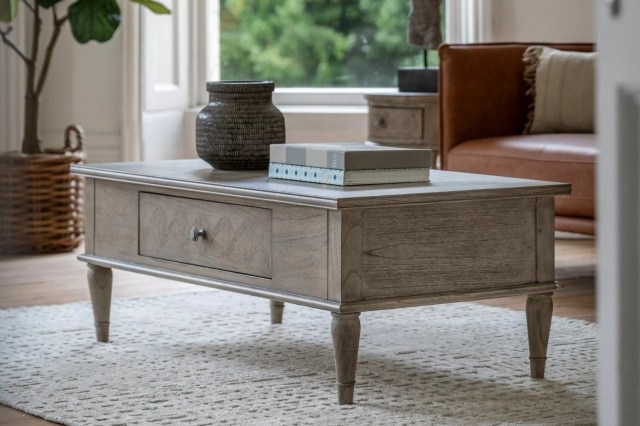 Gallery Direct Rustique French Colonial Push Drawer Coffee Table Gallery Direct Rustique French Colonial Push Drawer Coffee Table