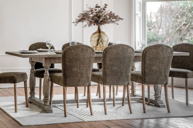Gallery Direct Rustique French Colonial Extending Dining Table Set & 6 Hinton Chairs Gallery Direct Rustique French Colonial Extending Dining Table Set & 6 Hinton Chairs