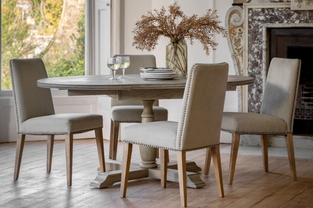 Gallery Direct Rustique French Colonial Round Extending Dining Table Set & 4 Rex Dining Chairs Gallery Direct Rustique French Colonial Round Extending Dining Table Set & 4 Rex Dining Chairs