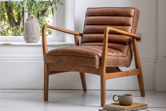 Gallery Direct Datsun Vintage Brown Leather Armchair Gallery Direct Datsun Vintage Brown Leather Armchair