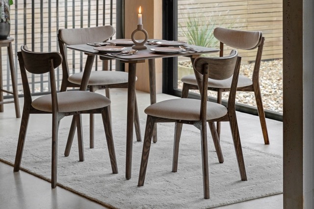 Gallery Direct Hatfield Smoked Oak 77cm Square Dining Table Gallery Direct Hatfield Smoked Oak 77cm Square Dining Table