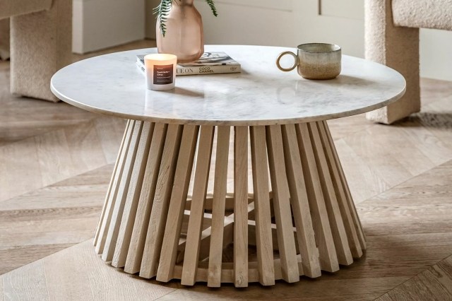Gallery Direct Soho Mango Wood Coffee Table with Marble Top Gallery Direct Soho Mango Wood Coffee Table with Marble Top