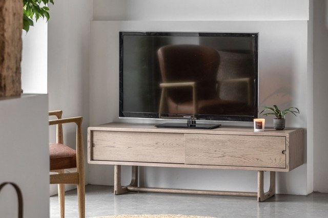 Gallery Direct Craft Smoked Oak Media TV Unit Gallery Direct Craft Smoked Oak Media TV Unit