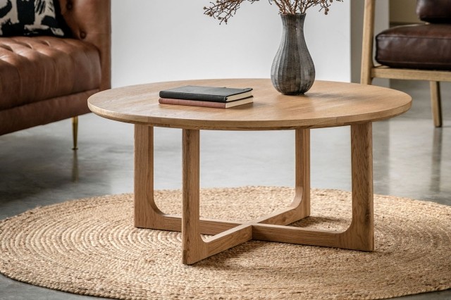 Gallery Direct Craft Natural Oak Round Coffee Table Gallery Direct Craft Natural Oak Round Coffee Table