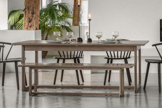 Gallery Direct Craft Smoked Oak Extending Dining Table Gallery Direct Craft Smoked Oak Extending Dining Table