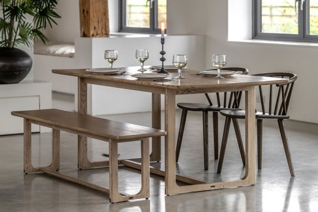 Gallery Direct Craft Smoked Oak Dining Table Set & 4 Chairs Gallery Direct Craft Smoked Oak Dining Table Set & 4 Chairs