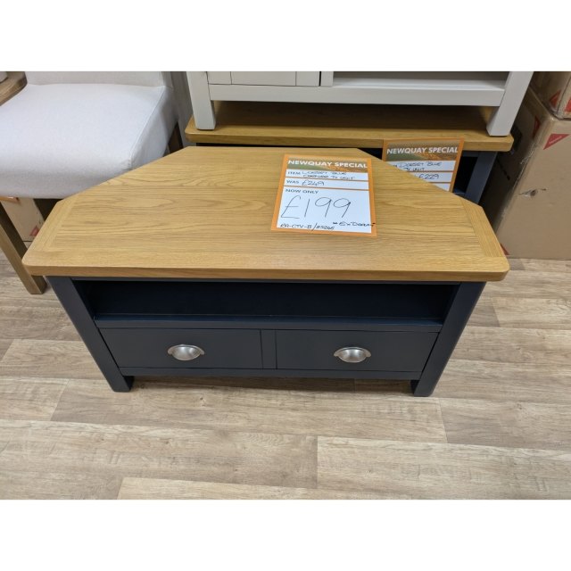 Ex-Display Newquay - Dorset Blue Corner TV Unit Ex-Display Newquay - Dorset Blue Corner TV Unit