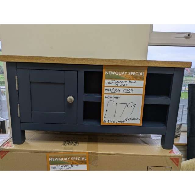 Ex-Display Newquay - Dorset Blue TV Unit Ex-Display Newquay - Dorset Blue TV Unit