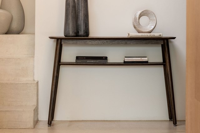 Gallery Direct Hatfield Smoked Oak Console Table Gallery Direct Hatfield Smoked Oak Console Table
