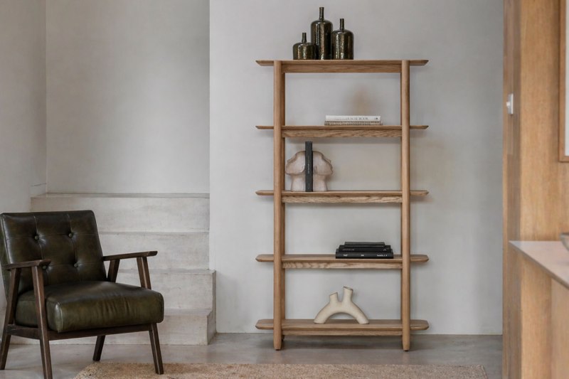 Gallery Direct Hatfield Natural Oak Tall Open Display Unit Gallery Direct Hatfield Natural Oak Tall Open Display Unit