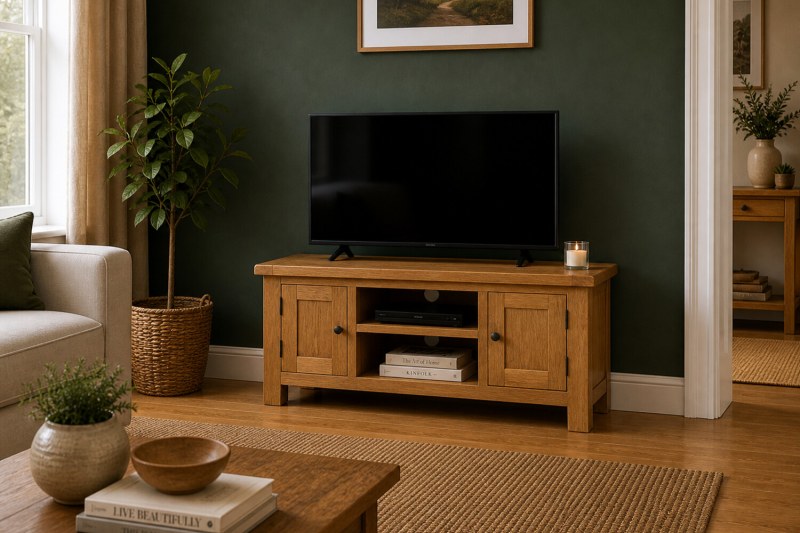 Salisbury Waxed Premium Oak Large Media Stand Salisbury Waxed Premium Oak Large Media Stand