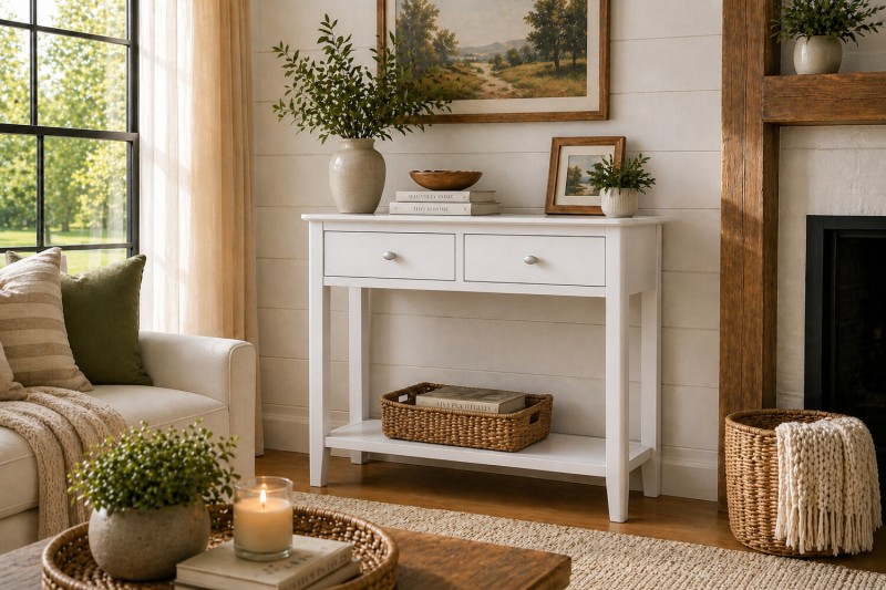 Hampstead Painted White Console Table Hampstead Painted White Console Table
