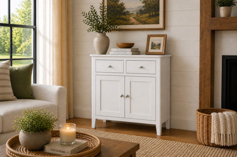 Hampstead Painted White Small Sideboard Hampstead Painted White Small Sideboard