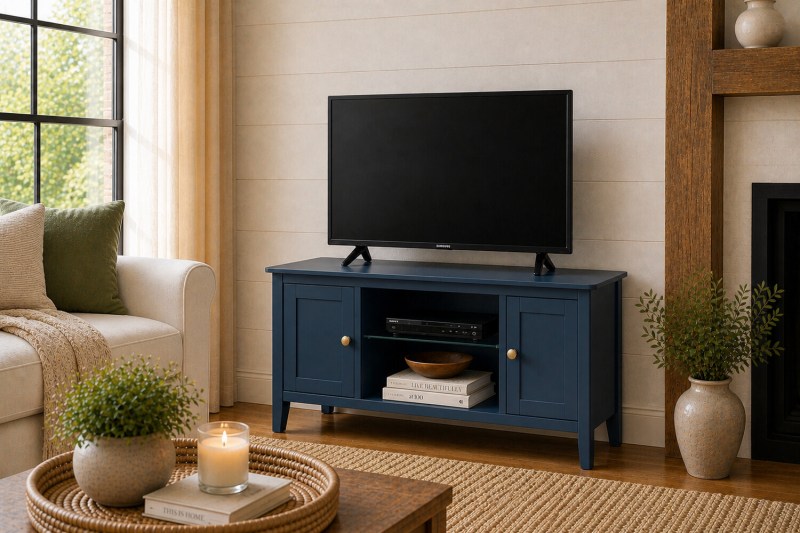 Harrogate Painted Blue Large Tv Unit Harrogate Painted Blue Large Tv Unit