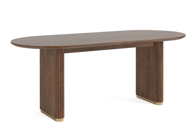 Harvard Reeded Mango Wood Oval Dining Table Harvard Reeded Mango Wood Oval Dining Table