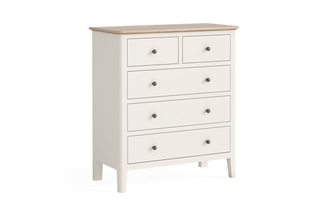 Marlow Oak Painted Coconut White 2 Over 3 Chest of Drawers Marlow Oak Painted Coconut White 2 Over 3 Chest of Drawers