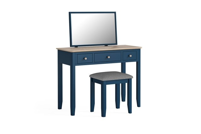 Marlow Oak Painted Navy Blue Dressing Table Set Marlow Oak Painted Navy Blue Dressing Table Set
