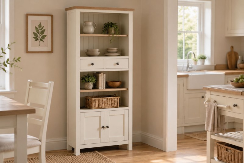 Modern Country Painted Oak Coconut White Display Unit Modern Country Painted Oak Coconut White Display Unit