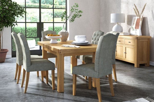 Normandy Chunky Country Oak Small Extending 140-185cm Dining Table Normandy Chunky Country Oak Small Extending 140-185cm Dining Table