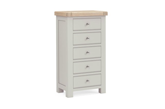 Salcombe Painted Oak Stone Grey Tallboy Chest of Drawers Salcombe Painted Oak Stone Grey Tallboy Chest of Drawers