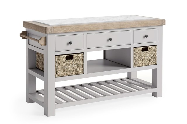 Salcombe Painted Oak Stone Grey Large Kitchen Island Salcombe Painted Oak Stone Grey Large Kitchen Island