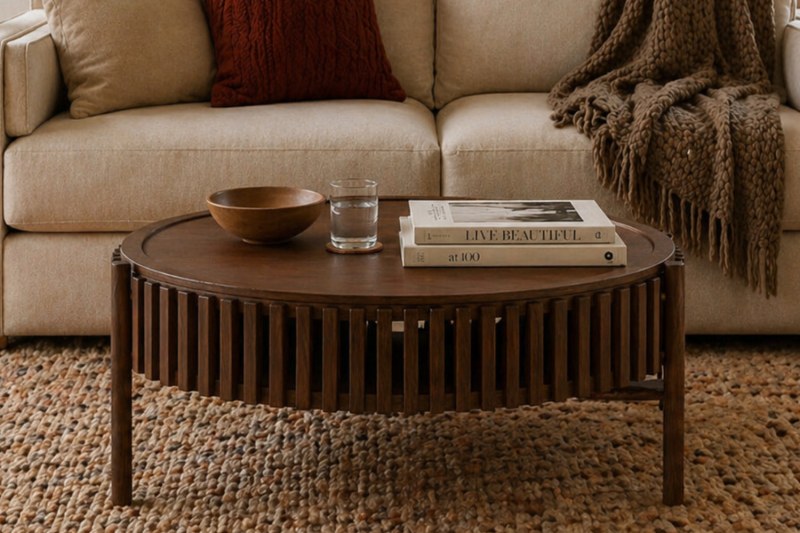 Soho Brown Oak Slatted Story Coffee Table Soho Brown Oak Slatted Story Coffee Table