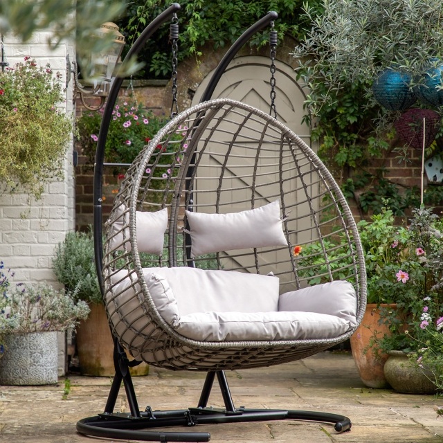 Gallery Direct Adanero Outdoor Rattan Hanging 2 Seater Chair Gallery Direct Adanero Outdoor Rattan Hanging 2 Seater Chair