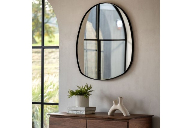 Gallery Direct Holworth Pebble Mirror Black 700x900mm Gallery Direct Holworth Pebble Mirror Black 700x900mm